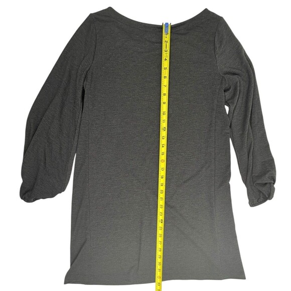 LOFT Lantern Sleeve JerseyKnit Swing Dress Gray Lagenlook Soft Capsule Neutral M - Picture 10 of 12